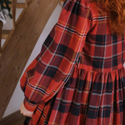 Rita's Red Plaid Recycled Dress | M