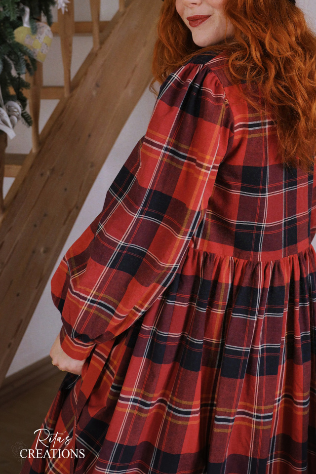 Rita's Red Plaid Recycled Dress | M