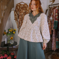 Rita's Romantic Recycled Cotton Blouse | M/L