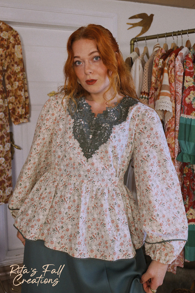 Rita's Romantic Recycled Cotton Blouse | M/L