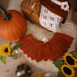 Rita's Orange Crochet Collar 