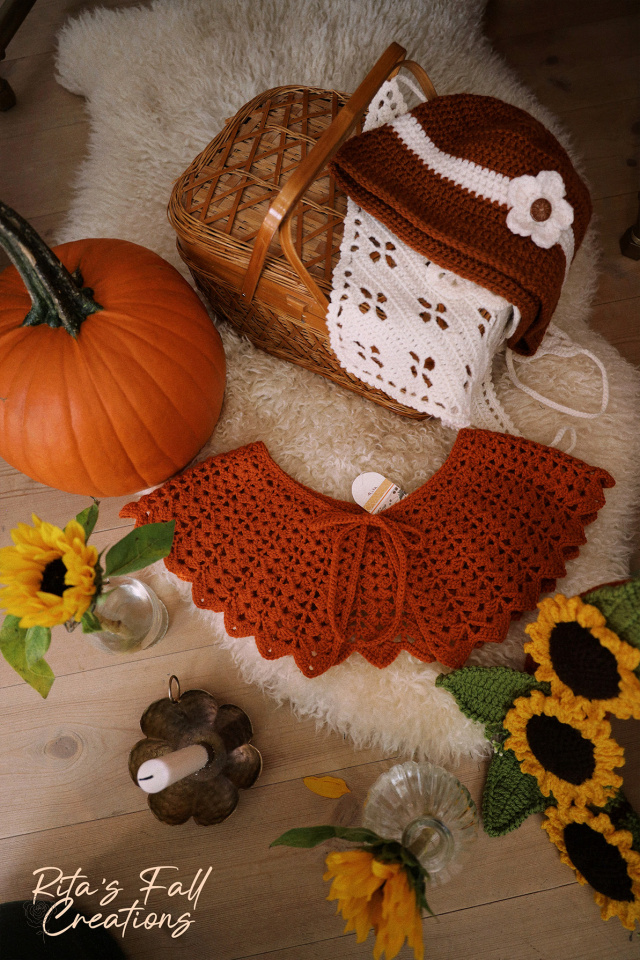 Rita's Orange Crochet Collar 