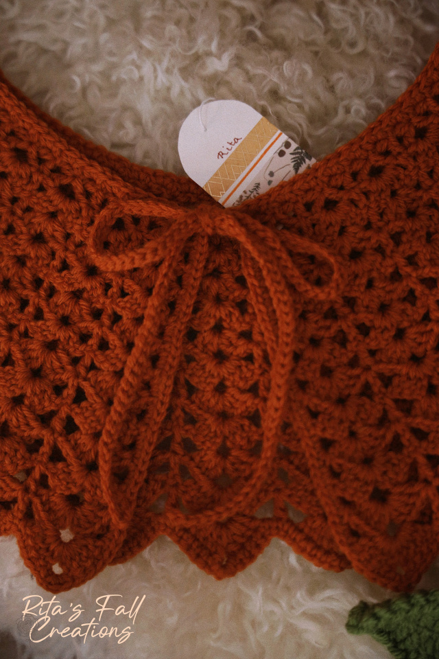 Rita's Orange Crochet Collar 