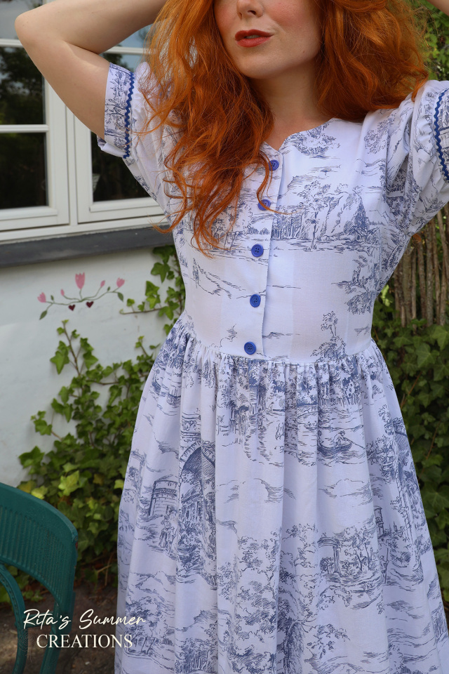 Rita's Blue Nature Print Summer Dress | M