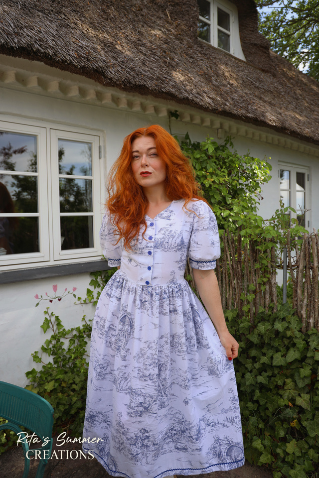 Rita's Blue Nature Print Summer Dress | M
