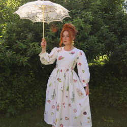Rita's White Art Print Summer Dress | S