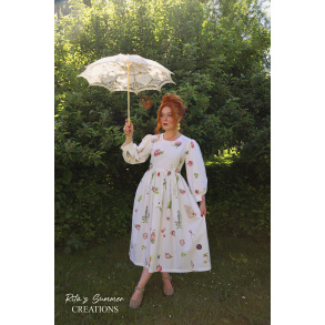 Rita's White Art Print Summer Dress | S