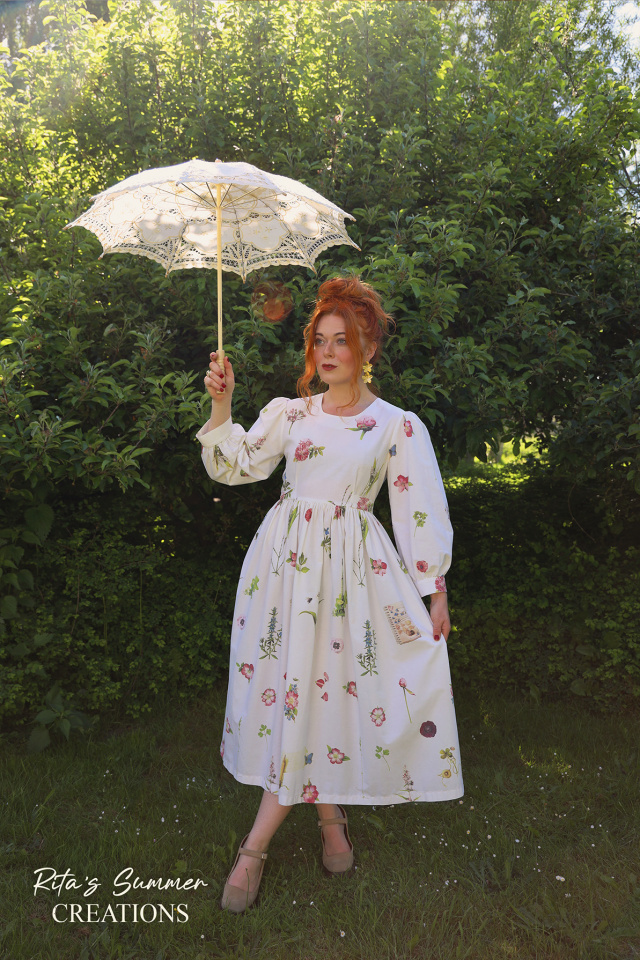 Rita's White Art Print Summer Dress | S