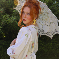 Rita's White Art Print Summer Dress | S
