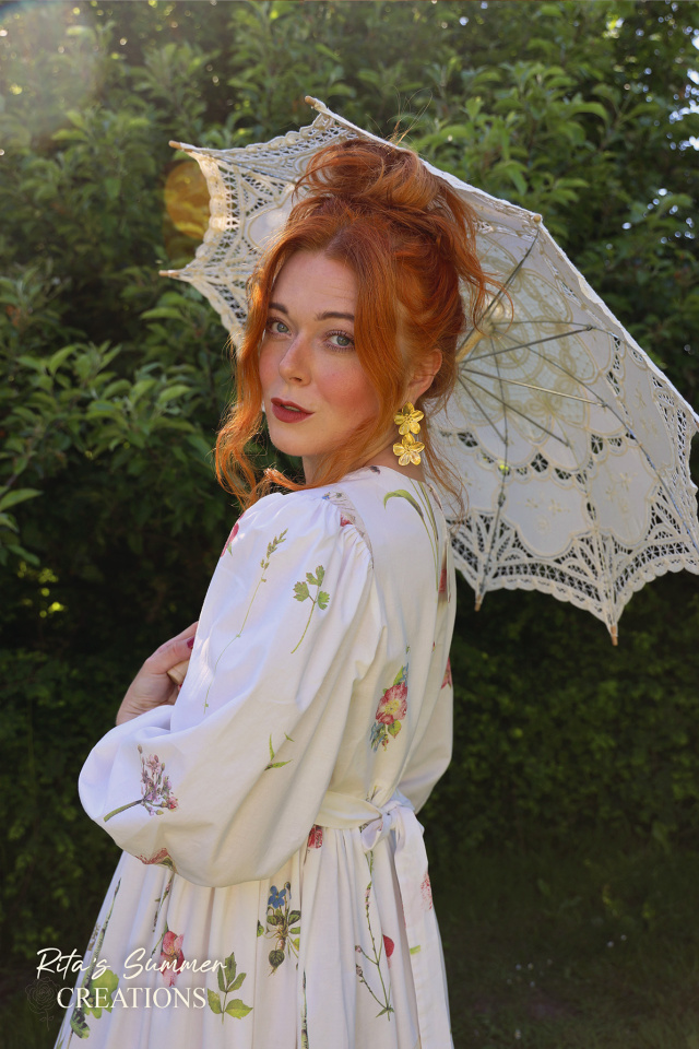 Rita's White Art Print Summer Dress | S