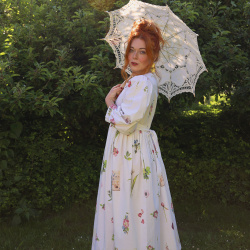Rita's White Art Print Summer Dress | S