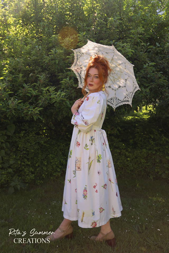 Rita's White Art Print Summer Dress | S