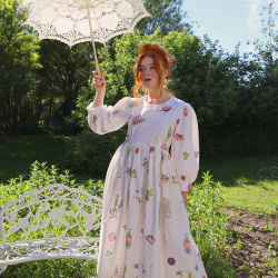 Rita's White Art Print Summer Dress | S
