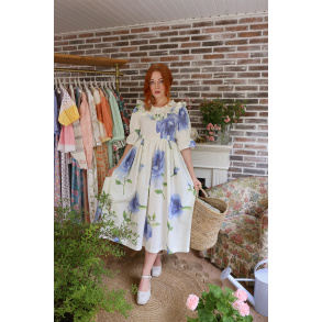 Rita's Blue Rose Recycled Handmade Dress | S