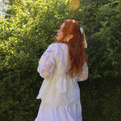 Rita's White Cotton Summer Skirt | M/L