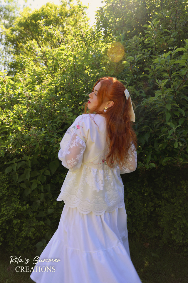 Rita's White Cotton Summer Skirt | M/L