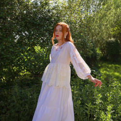 Rita's White Cotton Summer Skirt | M/L