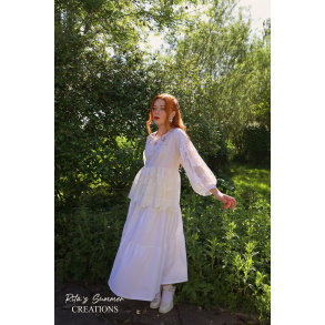 Rita's White Cotton Summer Skirt | M/L