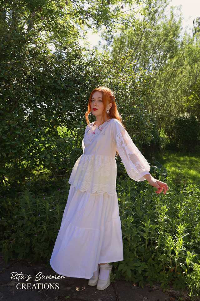 Rita's White Cotton Summer Skirt | M/L