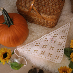Rita's White Triangle Crochet Head Scarf
