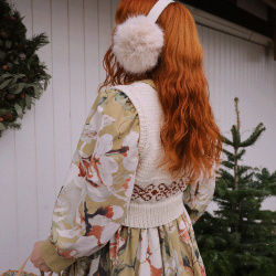 Rita's Orange Pattern Knitted Vest | S