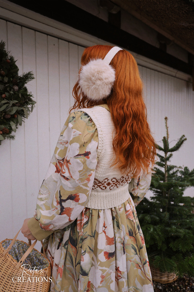 Rita's Orange Pattern Knitted Vest | S