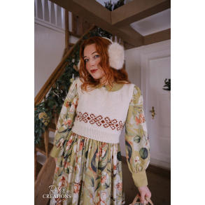 Rita's Orange Pattern Knitted Vest | S