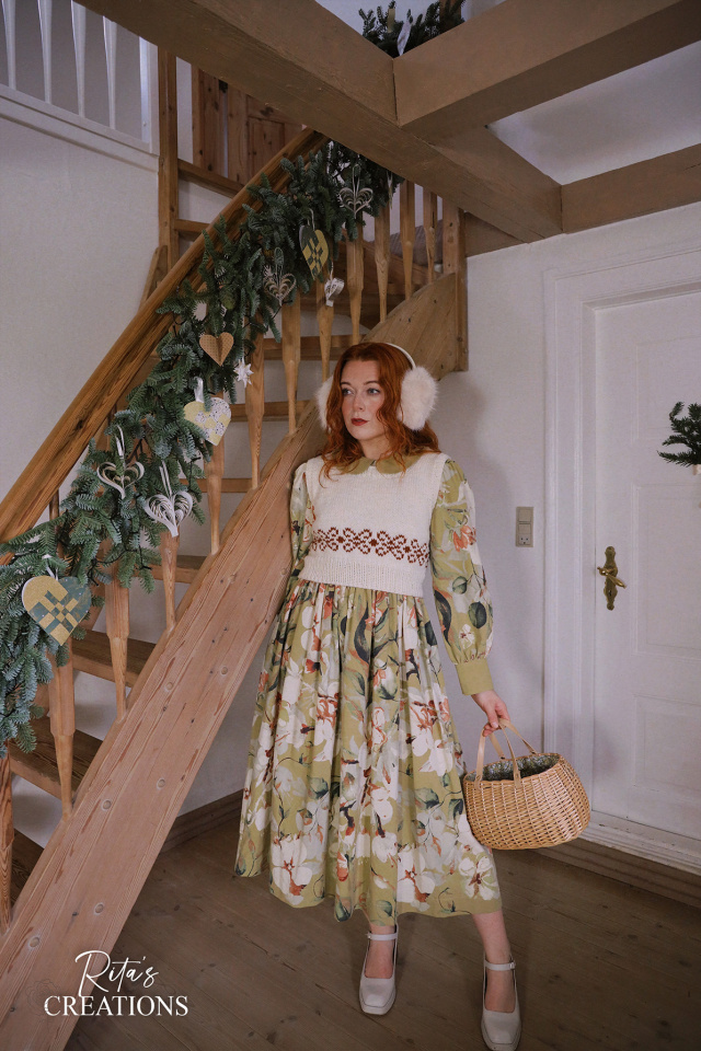 Rita's Orange Pattern Knitted Vest | S