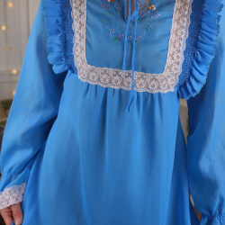 Romantic Blue Lace Nightgown | S