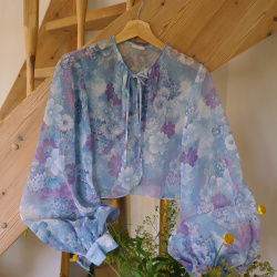 Sheer Floral 70's Vintage Top | S/M