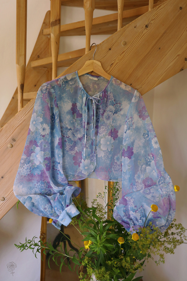 Sheer Floral 70's Vintage Top | S/M