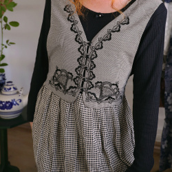 Black Romantic Plaid Vintage Dress | M