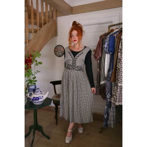 Black Romantic Plaid Vintage Dress | M