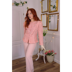 Romantic Pink Lace Vintage Jacket | M