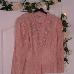 Romantic Pink Lace Vintage Jacket | M