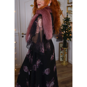 Bright Rose Faux Fur Second Hand Scarf