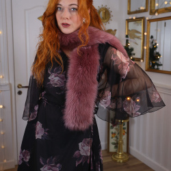 Bright Rose Faux Fur Second Hand Scarf