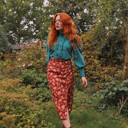 Rouge Floral Midi Skirt 