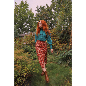 Rouge Floral Midi Skirt 