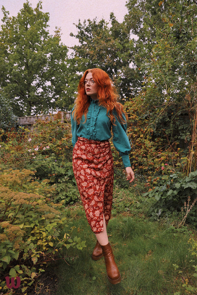 Rouge Floral Midi Skirt 