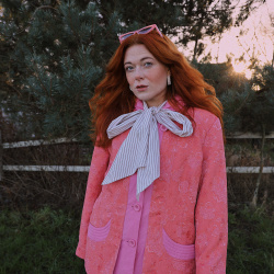 Salmon Floral Transition Jacket | L/XL