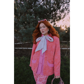 Salmon Floral Transition Jacket | L/XL