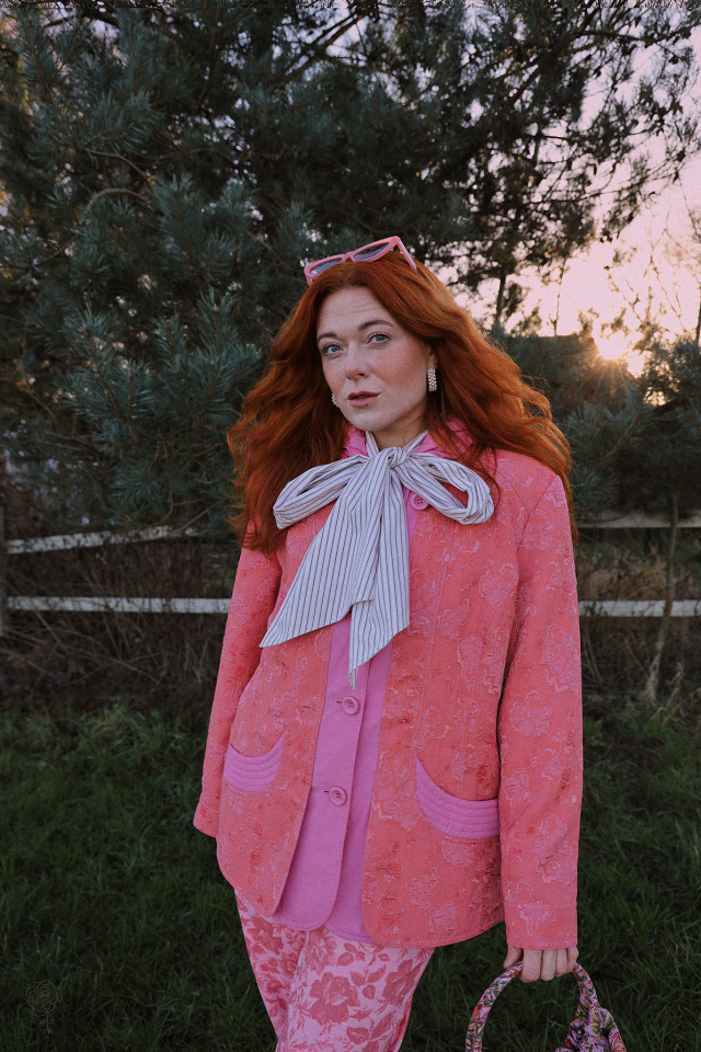 Salmon Floral Transition Jacket | L/XL