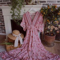 Season Of Lilac Pink Boho Dress 