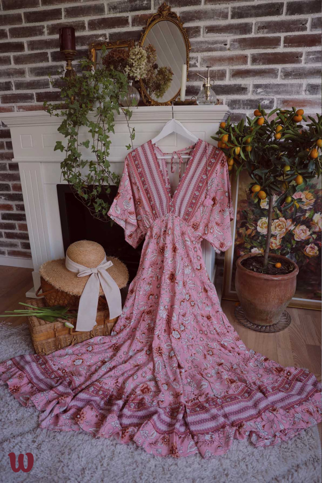 Season Of Lilac Pink Boho Dress 