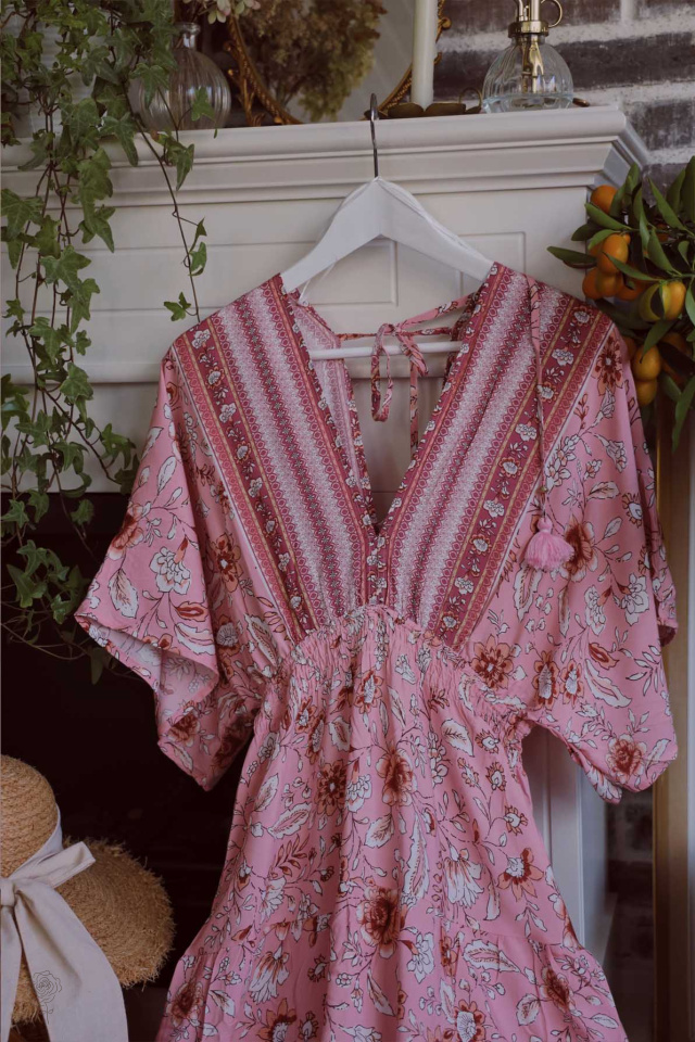 Season Of Lilac Pink Boho Dress 