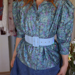 Shimmery Teal 80's Vintage Blazer Jacket | L