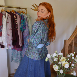 Shimmery Teal 80's Vintage Blazer Jacket | L