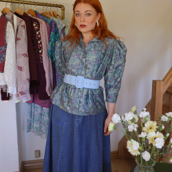 Shimmery Teal 80's Vintage Blazer Jacket | L