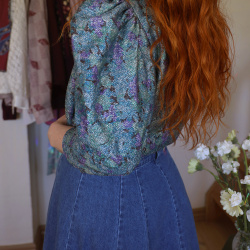 Shimmery Teal 80's Vintage Blazer Jacket | L